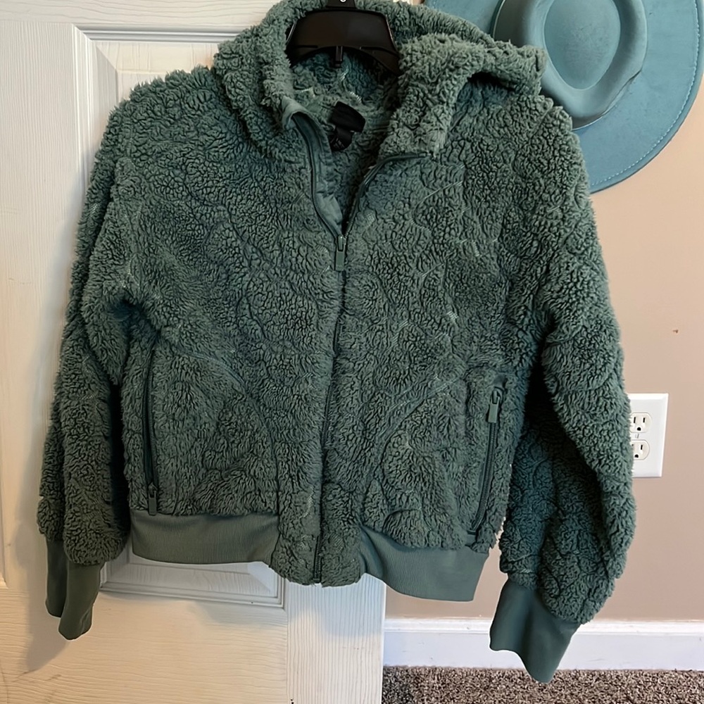 GIRLS FLEECE ZIP UP HOODED JACKET